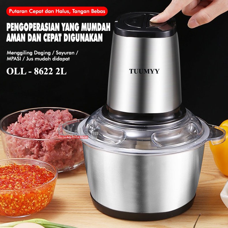 BLENDER / CHOPPER STAINLESS MULTIFUNGSI 2L OLL-8622/OLL-0810/TM-8611