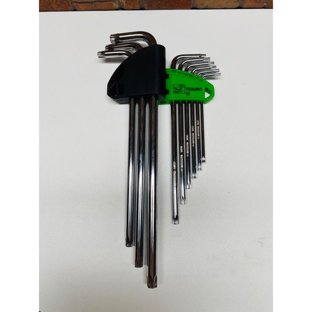 TEKIRO Kunci L Bintang Set 9pcs Panjang TANPA LOBANG Torx Key - HK - TO1205