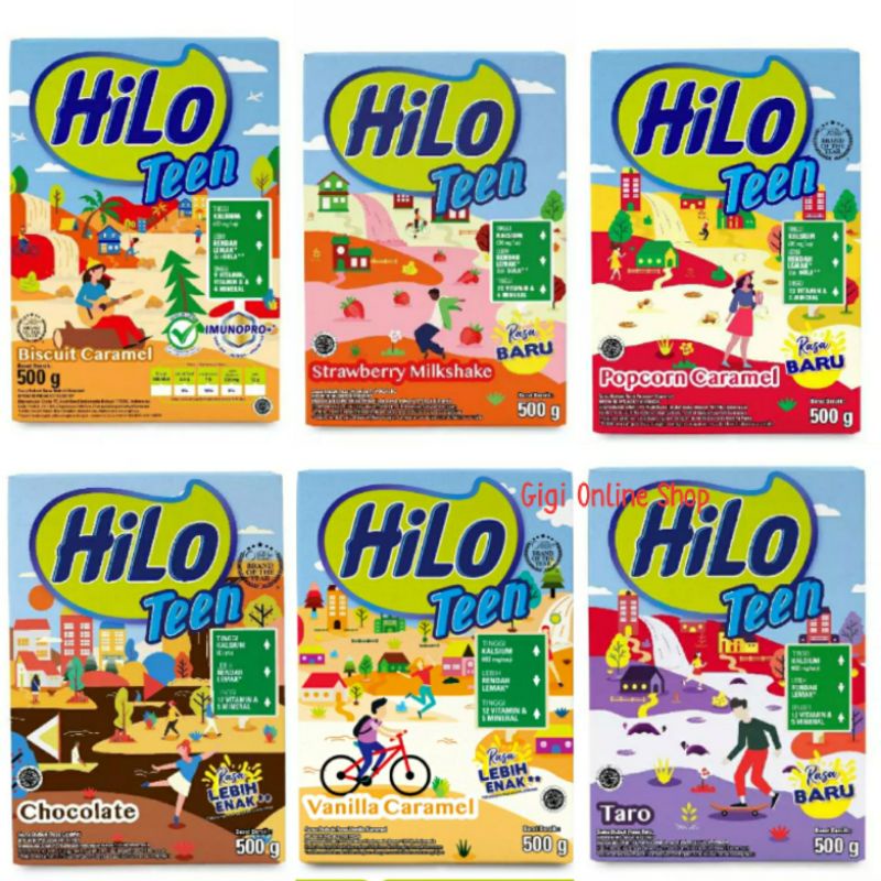

HiLo Teen 400g 500g Susu Remaja Tumbuh Tinggi Kalsium Protein Lebih Rendah Gula Chocolate Vanilla Caramel Melon Strawberry Milkshake Popcorn