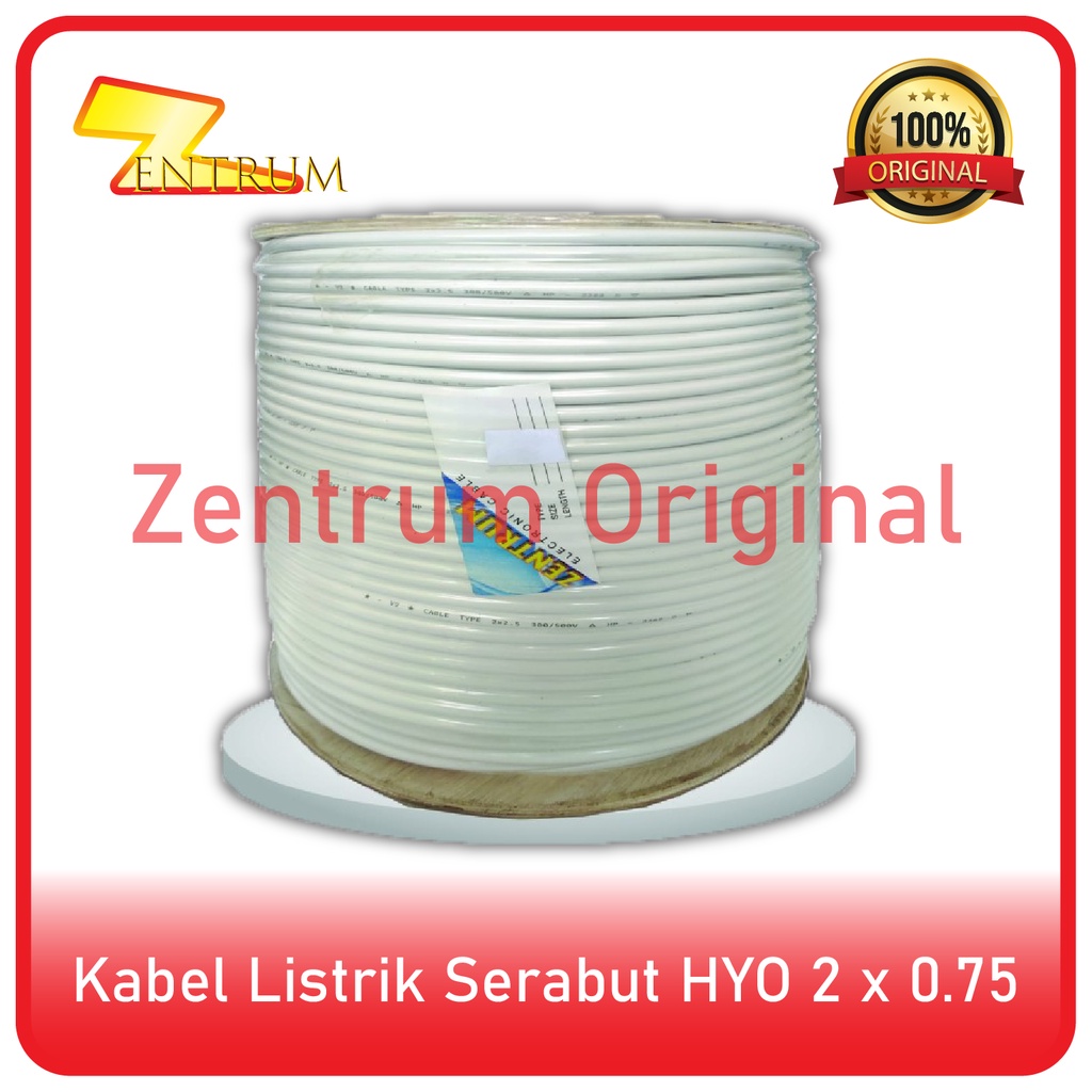 Kabel Listrik Serabut HYO 2 x 0.75 (50 Meter)