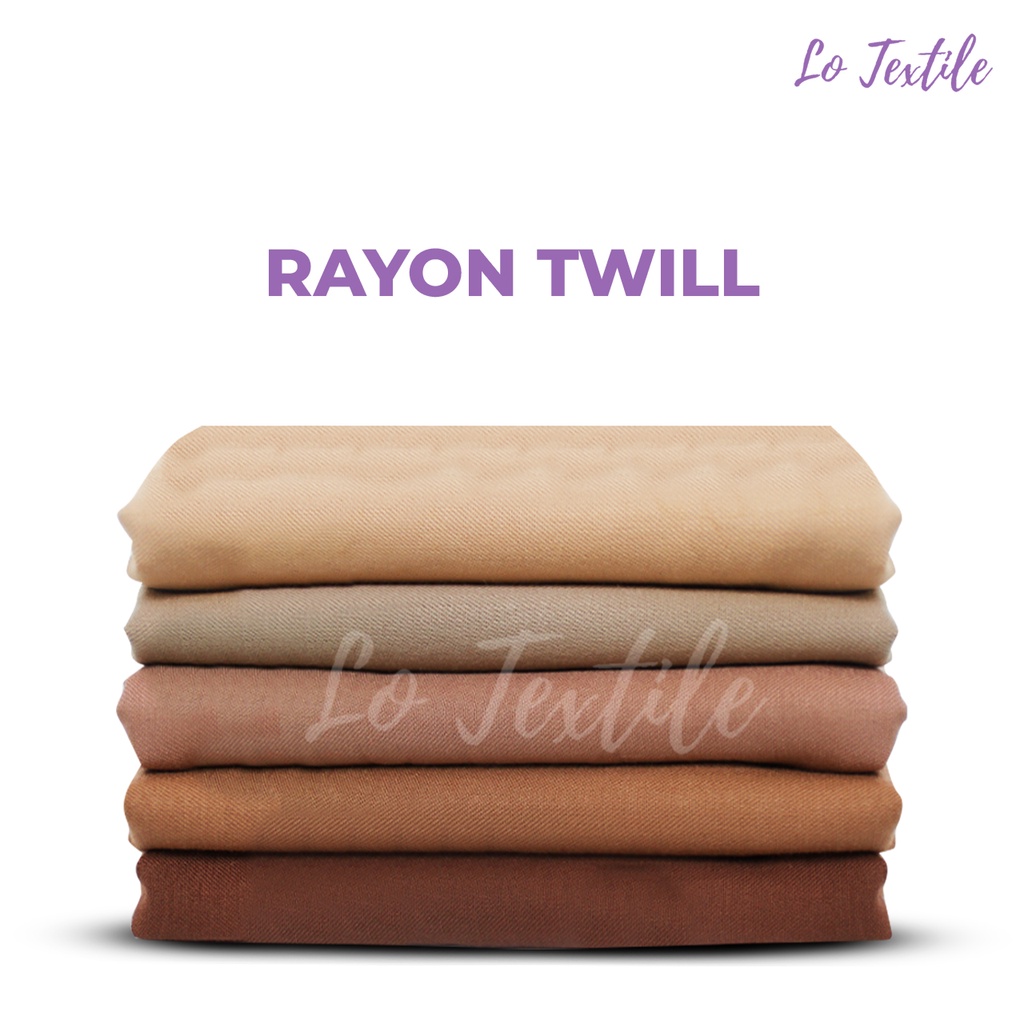 Kain Rayon Twill Premium 100% Katun 0.5 Meter - Rayon Polos Cotton Lembut Adem