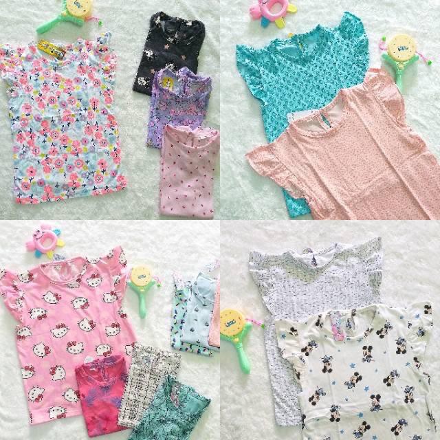 Kaos callysta Anak Perempuan Tee Ruffle Lengan Pendek 1 - 6 tahun