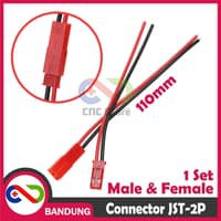 JST-2P JST CONNECTOR 2 PIN MALE FEMALE PAIR 10CM CABLE LIPO BATTERY KONEKTOR BATERAI