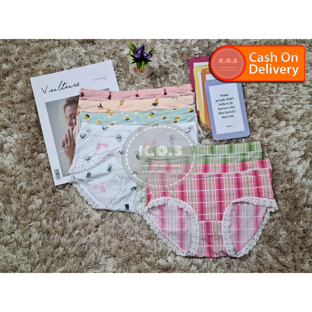 Undies cantik bermotif cute celana dalam wanita renda