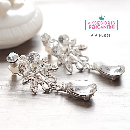 [READY STOCK] ANTING PENGANTIN AKSESORIS WEDDING BRIDAL CRYSTAL AAP001