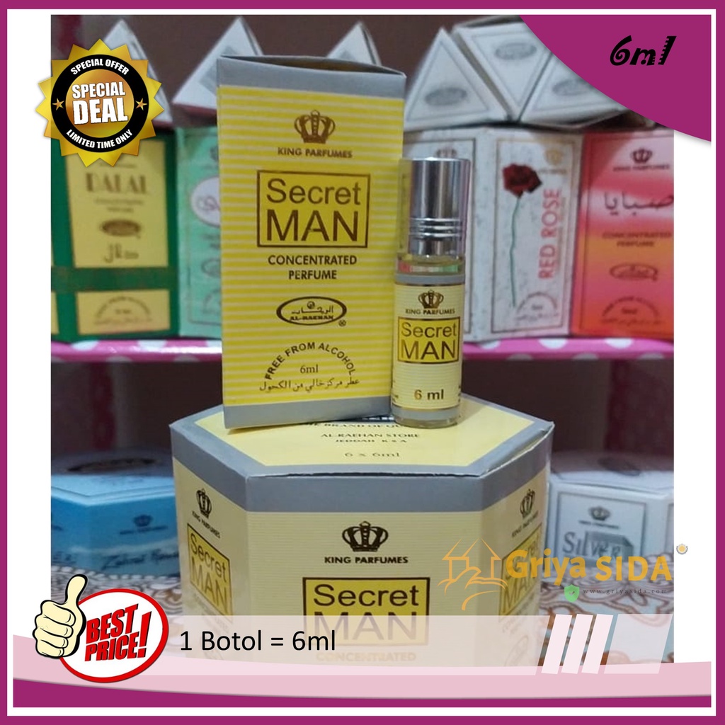 Parfum Secret man 6ml alraehan minyak wangi aroma al raehan mirip al rehab parfum Harga grosir PROMO!!