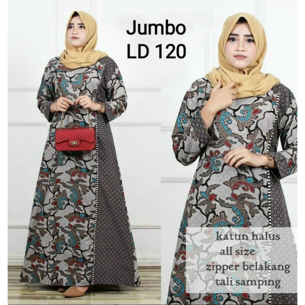GAMIS BATIK JUMBO TERMURAH / GROSIR GAMIS / JUAL GAMIS JUMBO / GAMIS JUMBO LD 120 / GAMIS JUMBO XXXL