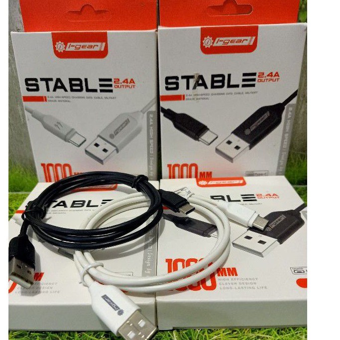 kabel data kabel charger tipe c and micro ORIGINAL I-GEAR panjang 100cm