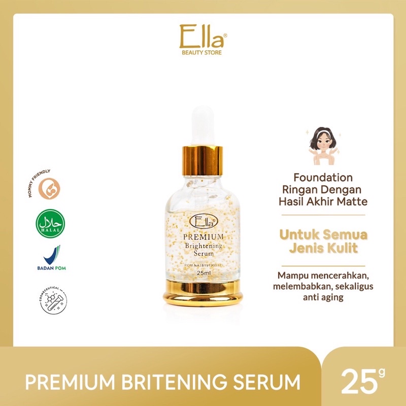 Ella Skincare Premium Foundation Brightening Serum with Sodium Hyaluronate & Licorice Extract - Seru
