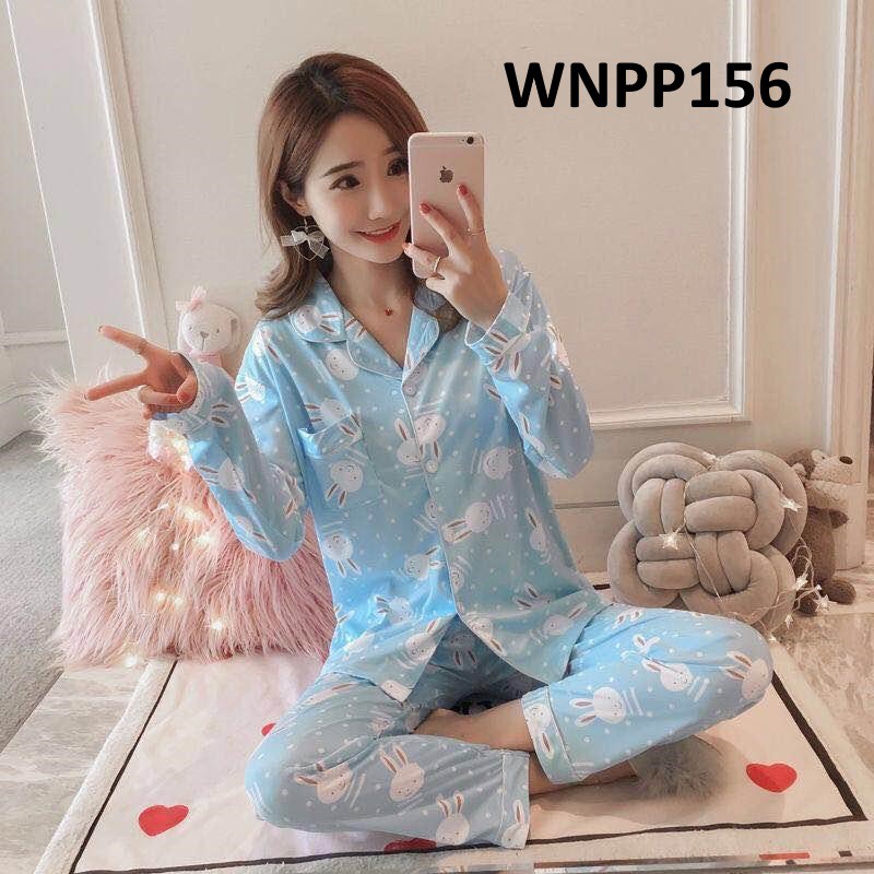 Piyama Wanita Kancing Depan Bunny Cute - WNPP156 - WNPP157