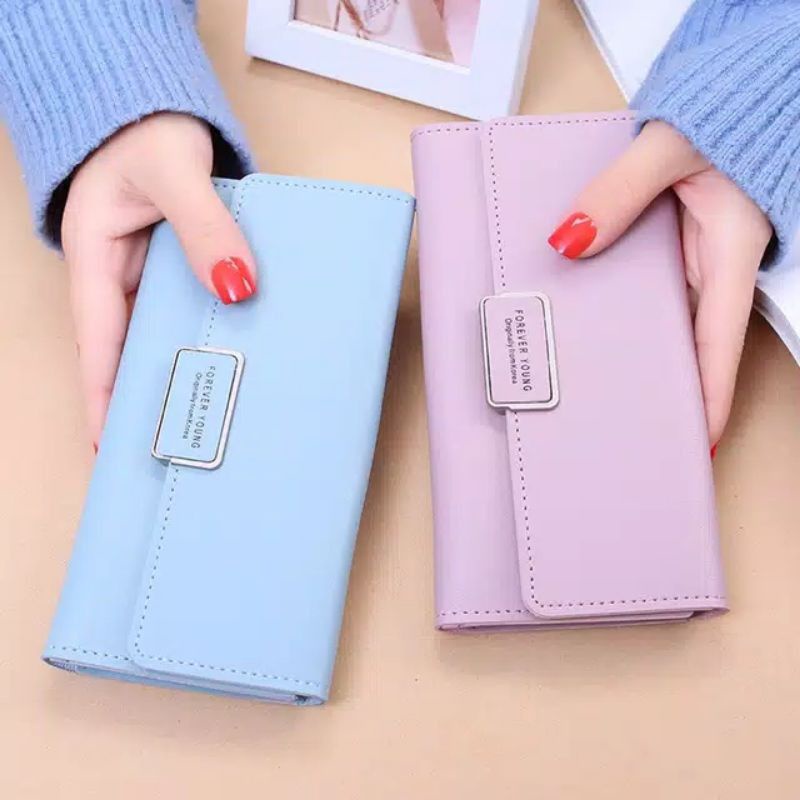 Dompet Panjang Wanita Original Impor Fashion Korea Tipis Dompet Wanita Kartu