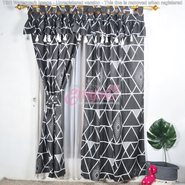 GORDEN GANTUNG MOTIF NAVAJO HITAM