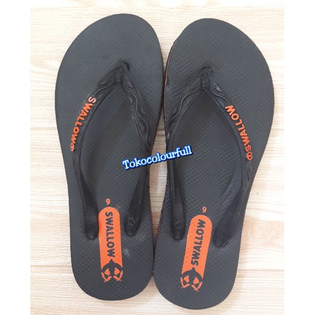 Sandal Jepit Swallow Hitam/Sendal Jepit Black Pearl F02 wanita /swallow female