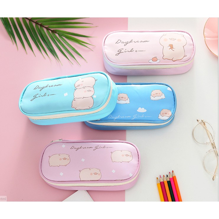 Tempat Pensil JUMBO BABI PIGGY GENDUT / Tepak Tempat Alat Tulis Besar Polos Gambar BABI Lucu Imut