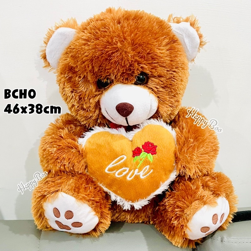 boneka beruang bear love medium large besar 46cm x 38cm bcho boneka teddy bear bulu lembut