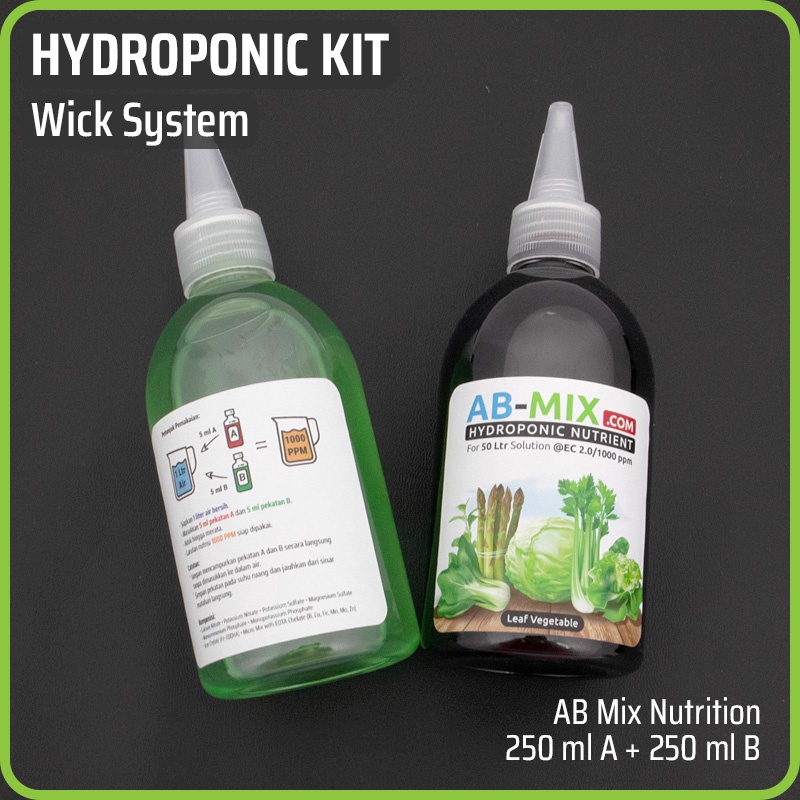 Paket Pemula Hidroponik Lengkap - Hydroponic Kit Wick System - 1 Baki