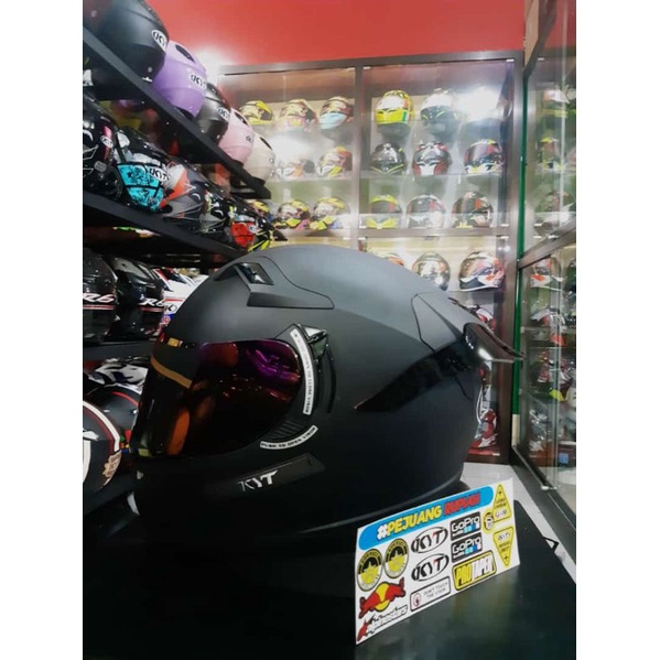 HELM KYT K2RIDER HITAM DOP PAKET GANTENG FREE STICKER VISOR-1