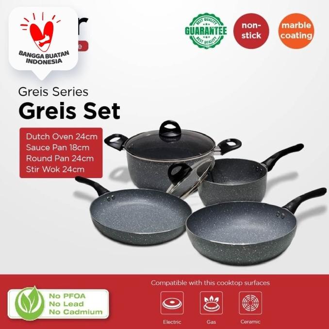 Esier Greis Cookware Set - Peralatan Masak 1 Set Lengkap