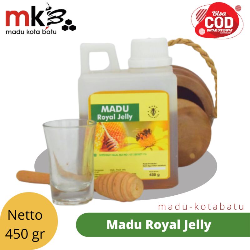 

Madu Asli Royal Jelly 2 in 1 (madu + Royal Jelly) Jirigen 450 gr