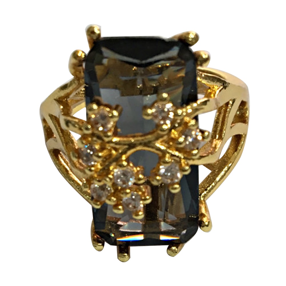 Hu Hu Hu Hu Hu Alat Bantu Pasang Kacamata♡ Cincin Wanita Bentuk Persegi Panjang Aksen Berlian Imitasi Gaya Vintage Untuk Pernikahan