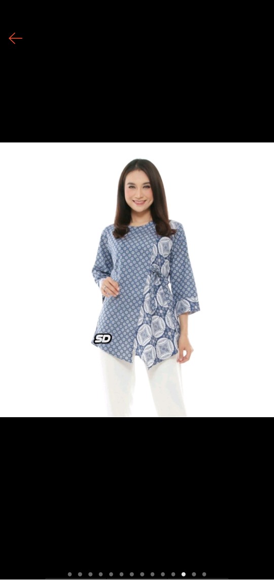 [cod] Tey-17 Batik Wanita Asj Sa Hrb026 Kenongo Kemeja Tosca Pendek Jumputan Kombinasi
