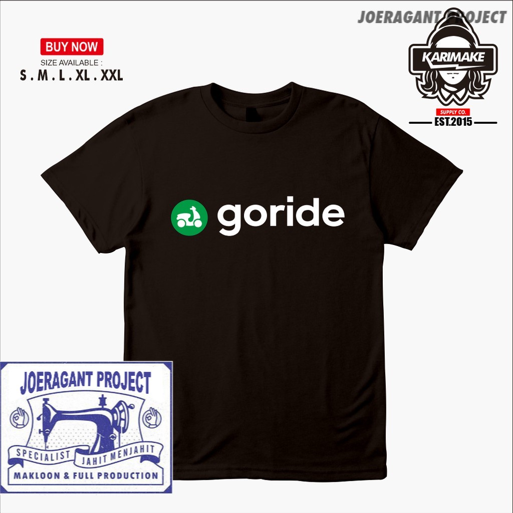 Kaos Baju Goride Go Ride Powered By Gojek Kaos Perusahaan - JP