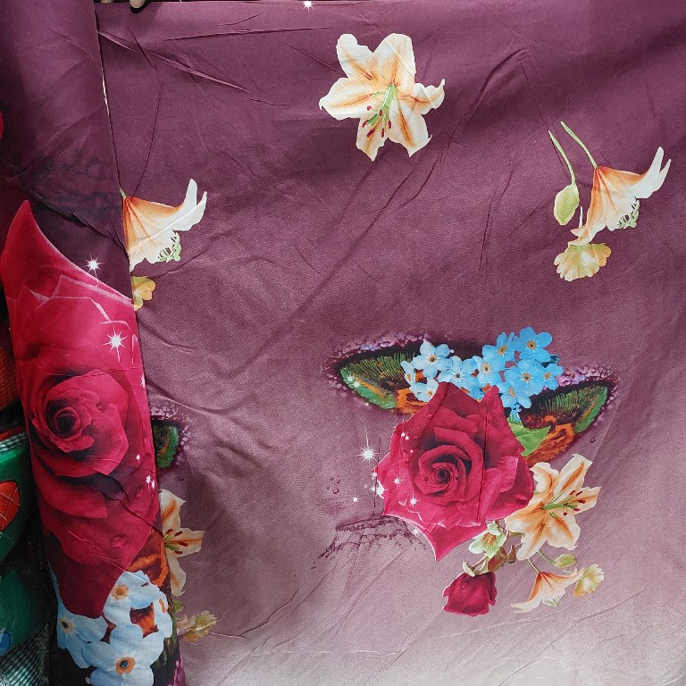 Bahan Kain Sprei Meteran Katun Microtex Disperse Motif Bunga | Griya Sprei
