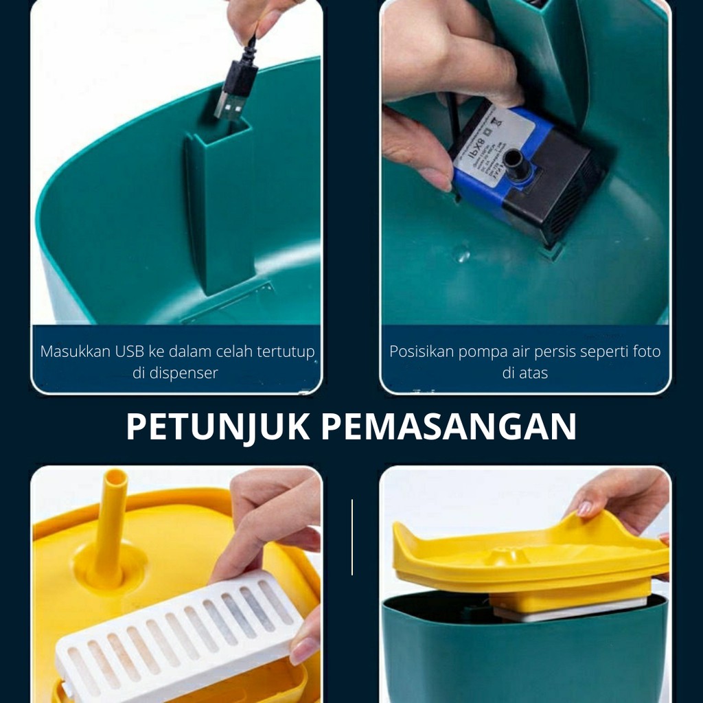 Pet Water Fountain Dispenser Classic Tempat Minum Air Mancur Otomatis Untuk Kucing dan Anjing Anabul (Flowing Water) 2.5 L