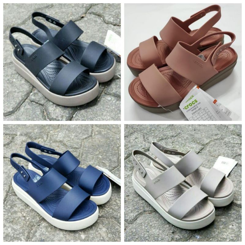 SANDAL WANITA BROOKLYN LOW WEDGES CROCS / BROOKLYN tali