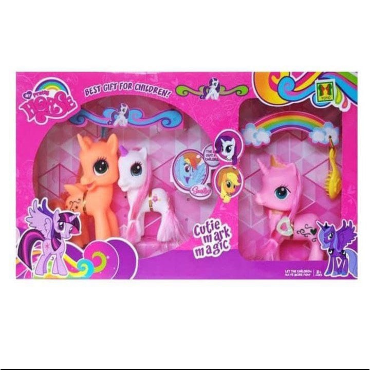 Tomindo mainan boneka - little pony isi 3 pcs (1138) maenan mainan anak perempuan kuda poni cewe