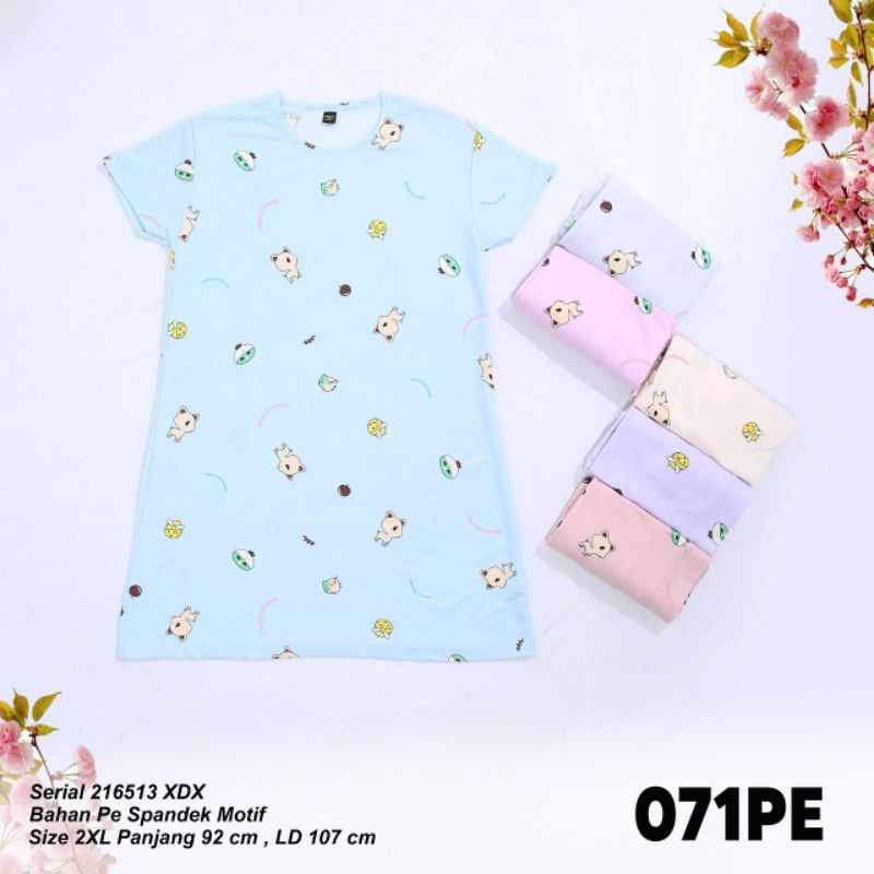 Mini Dress/Tunik/Kaos Lemone Spandex Lengan Pendek