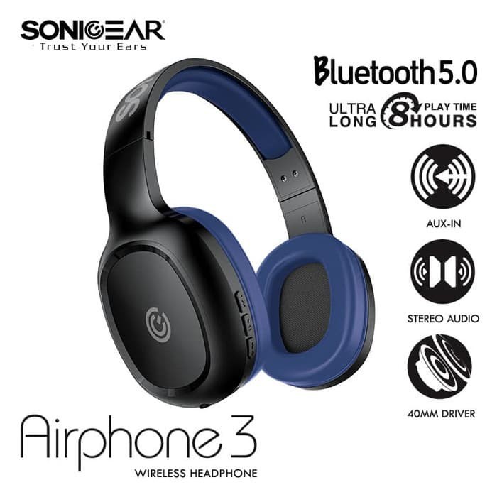 Headphone Sonicgear Airphone 3 Wireless Headphone - Headshet Bluetooth