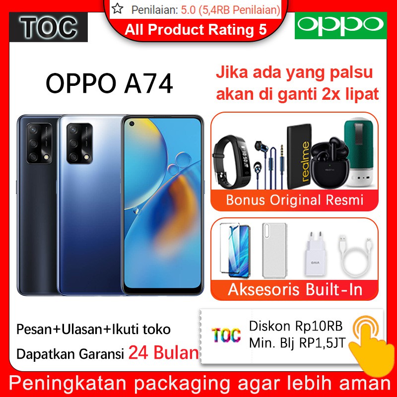 OPPO A74 6/128 RAM 6GB ROM 128GB Garnsi Resmi Original Handphone