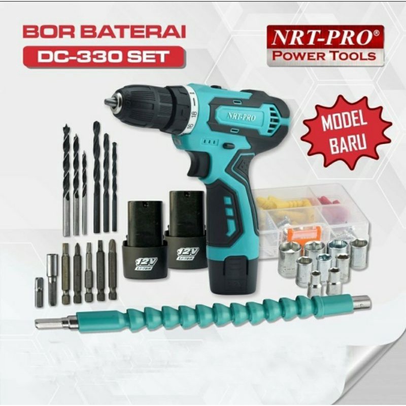 NRT PRO DC 330 koper set Bor cordless batre bor batrei