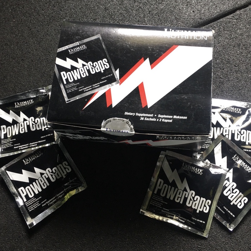 POWER CAPS BOX 36 SACHET 72 CAPS ULTIMATE NUTRITION/UN PENAMBAH POWER KAPSUL/1 BOX 32 SASHET
