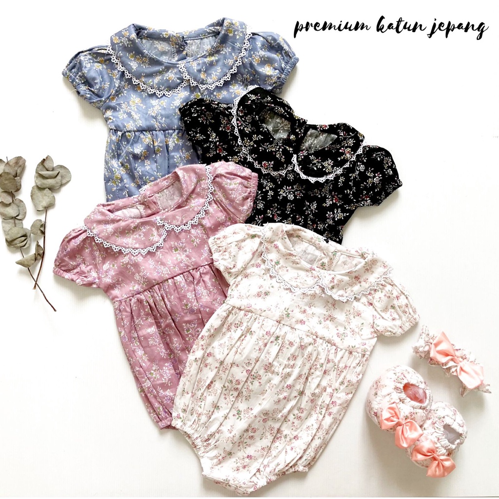 ALEXA / MICHA / CLARA / SAKURA / TALITHA / VALENTINA EMMA CHERRY BLOSSOM Bandana Sepatu Setelan Rok Bunga Pergi Lucu Fashion Anak Bayi Perempuan Cewe Lucu Terlaris-1