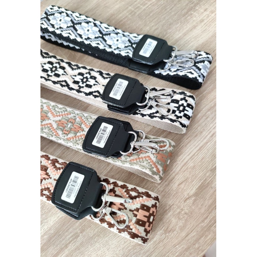 LONGSTRAP/ TALI TAS SLEMPANG /POLIKATUN JAGUARD 5 CM /TERLARIS JAWA TIMUR/MS 5 CM KULIT HITAM