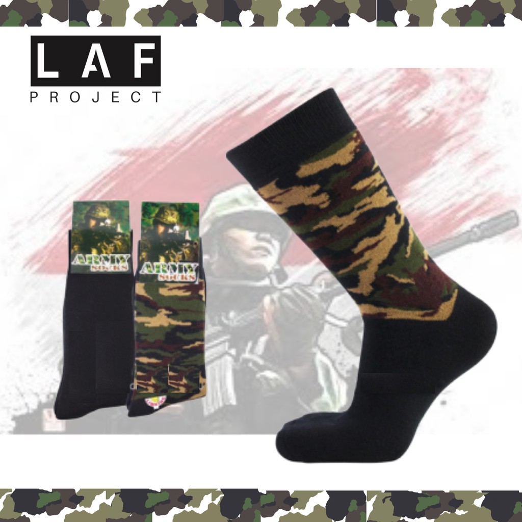 Kaos Kaki TNI Hitam Polos Loreng Premium Tebal PDL AD Army Pria Wanita