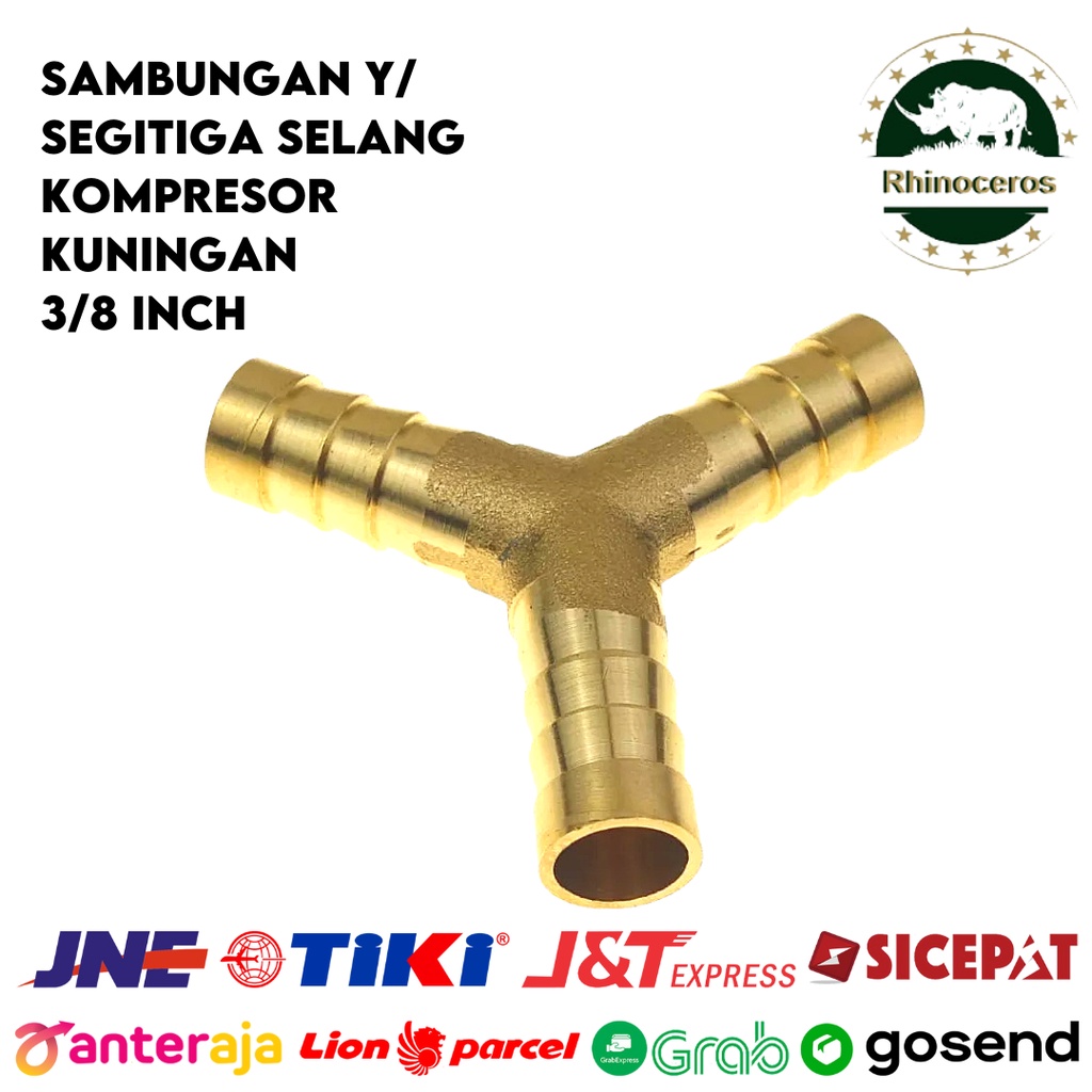 Sambungan Selang Gas Kuningan Y 3/8&quot; Neple Kuningan Cabang 3 10mm