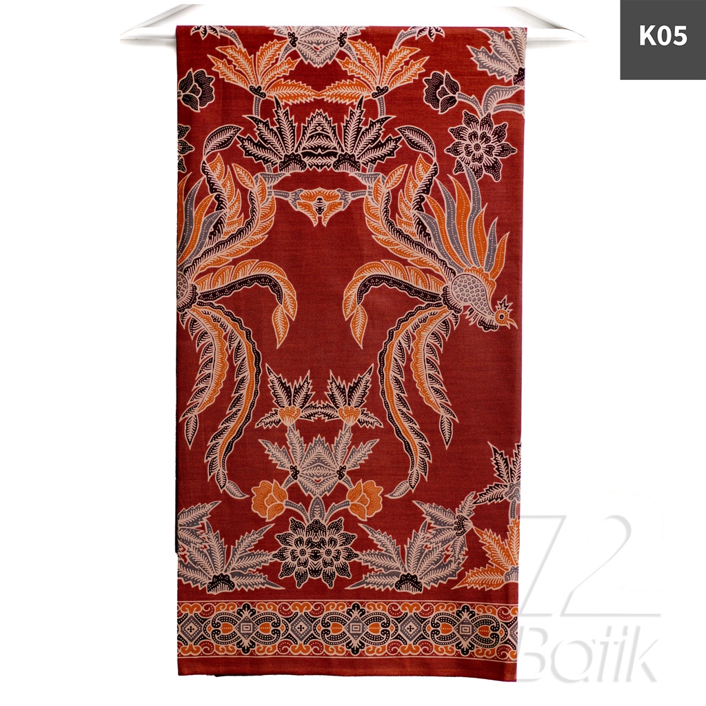 KAIN BATIK PREMIUM Bahan Katun Motif Peksi Asmoro Warna Putih Susu Coklat Orange 721835 Cap 72 Jarik Jarit Samping Kebat Panjang Batik Katun Modern Premium Bahan Seragam Batik Pernikahan Kantor Keluarga Murah Kamen Jadi Batik Bali Lembaran