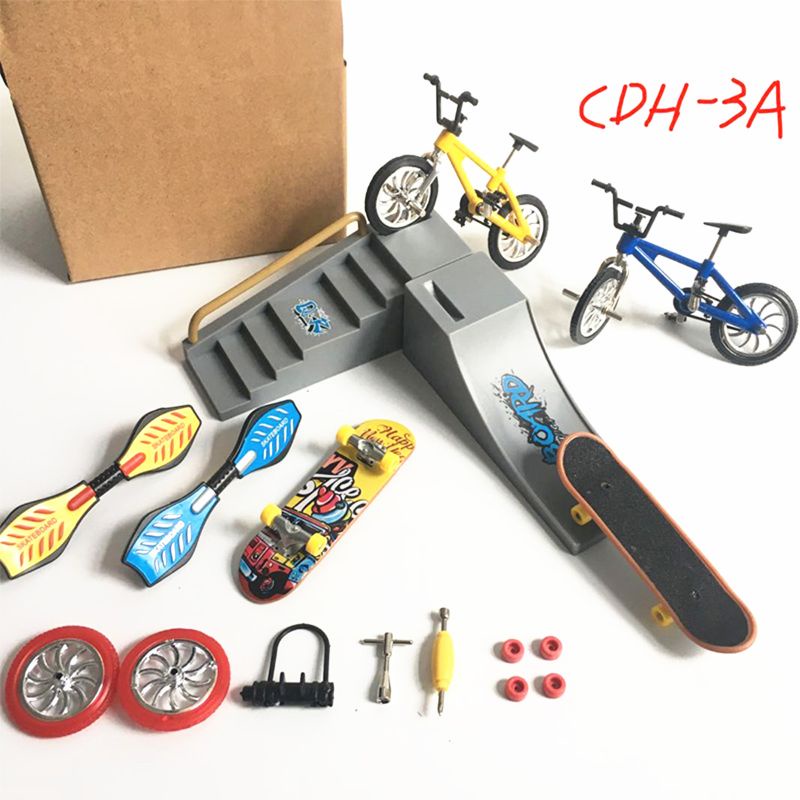 Mary Miniatur Jari Skuter Stunt Skateboard DIY Kit Aktivitas Keluarga Interaktif