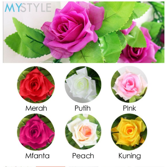 DAUN BUNGA ROSE JUNTAI 9+21 BUNGA PLASTIK BUNGA PALSU MURAH ARTIFICIAL