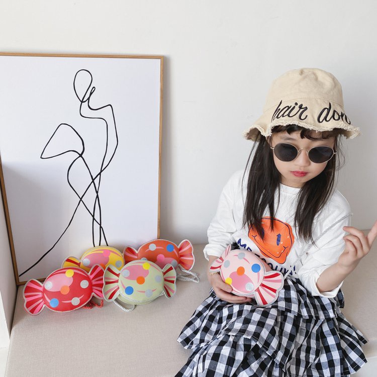 Khatin Tas Anak Perempuan / Tas Selempang Anak / Sekolah / Sling Bag / Kids / Motif Permen /  Perempuan / Lucu / Terbaru Import - 270
