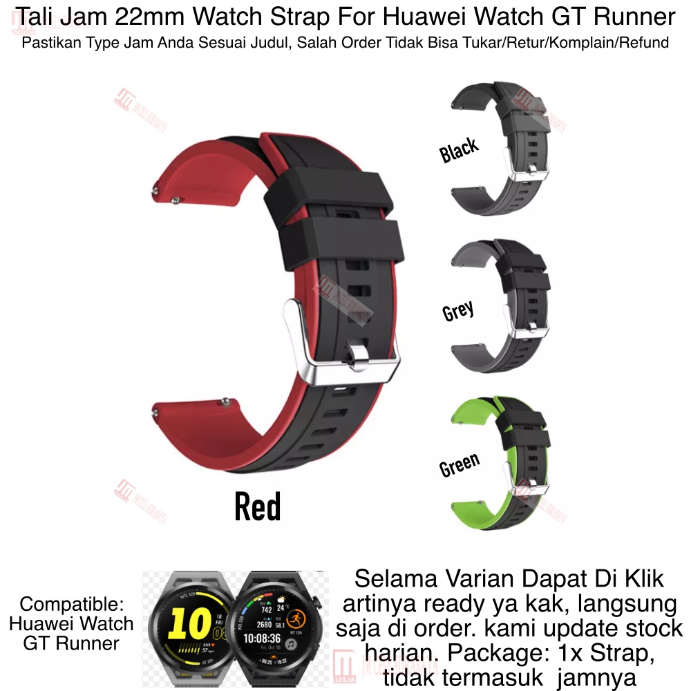 SSR Watch Strap Huawei Watch GT Runner - Tali Jam Tangan 22mm Rubber Silikon Sporty