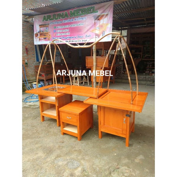 GEROBAK SOTO PIKUL KAYU MAHONI