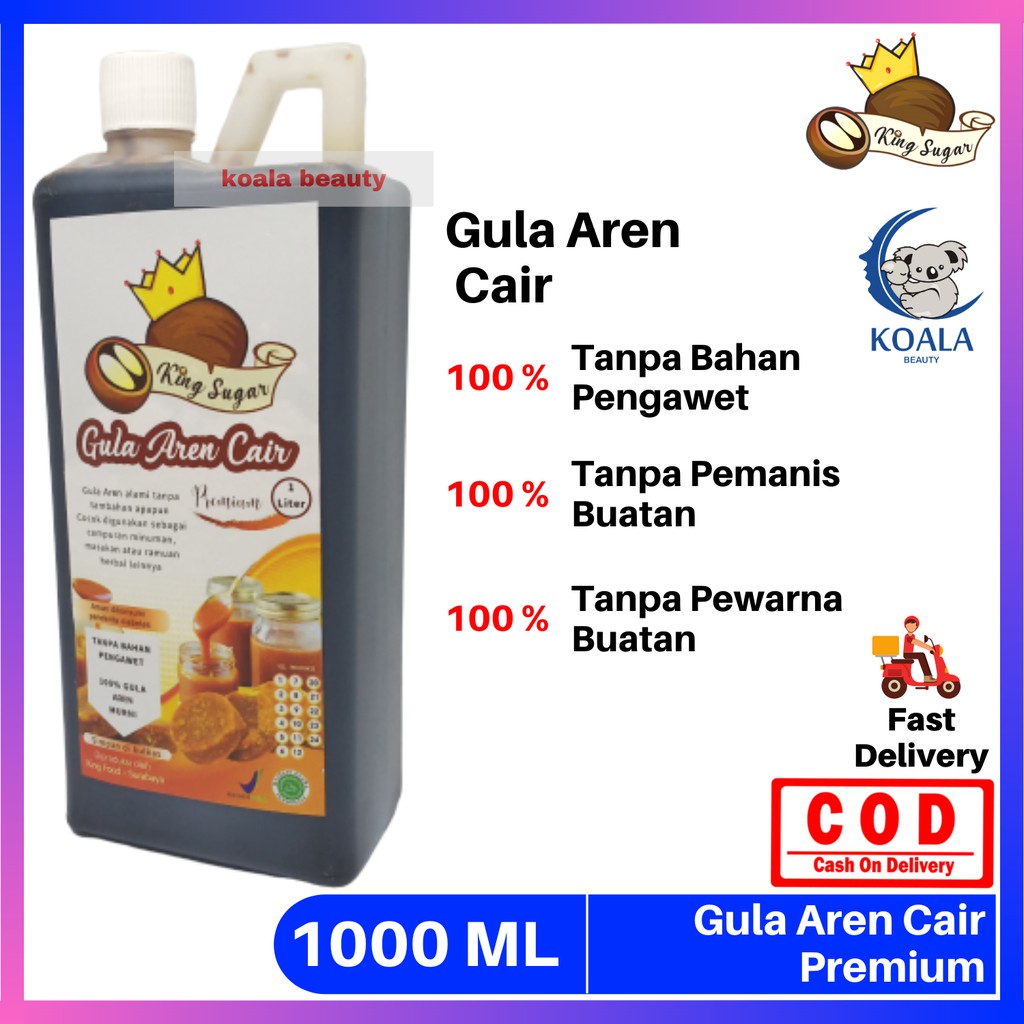 

❤ KOALA ❤ Gula Aren Cair By King Sugar Kemasan Baru 1 Liter - Campuran Minuman Hitz Kekinian - Gula Cair - Aren - Minuman Booba