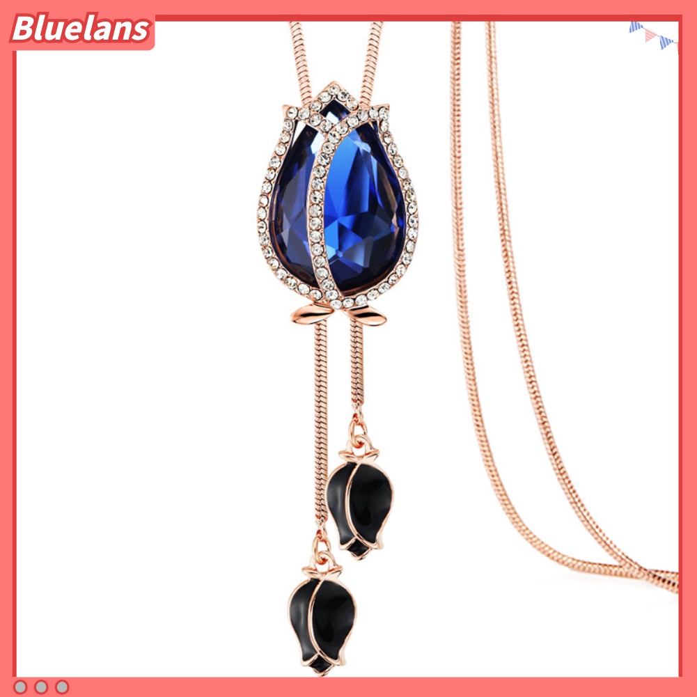 Bluelans Fashion Women Long Dress Sweater Chain Tulip Pendant Ornament Necklace Jewelry
