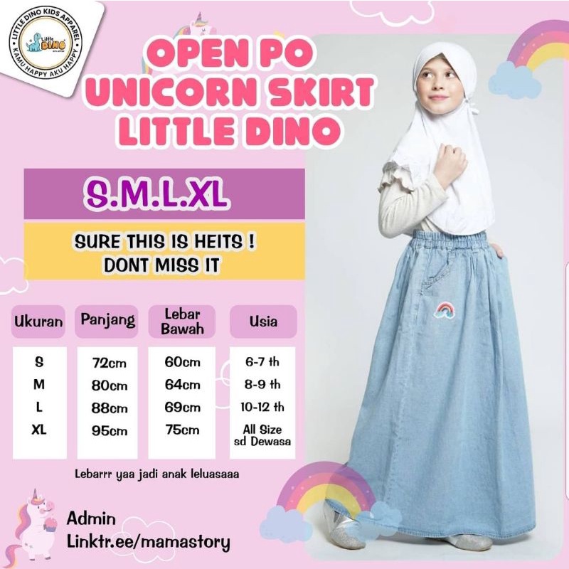 Rok Soft Jeans Anak dan dewasa by Little Dino kisaran 6 th - remaja dewasa