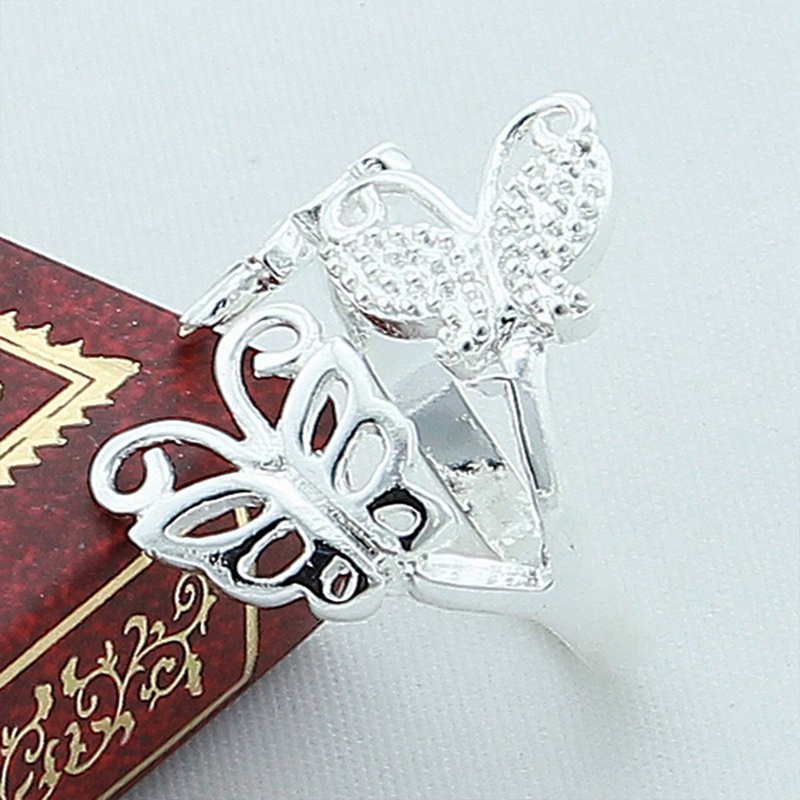 Cincin Sterling Silver 925 Model Tiga Kupu-Kupu Adjustable Untuk Wanita