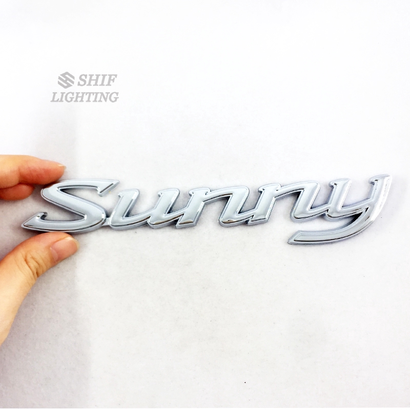 1pc Stiker Emblem Logo SUNNY Bahan ABS Krom Untuk Bagasi Belakang Mobil NISSAN